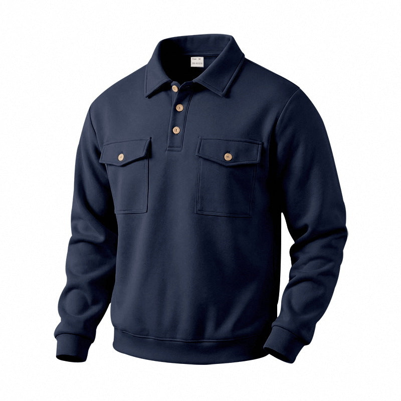 Mens Outdoor Casual Commuter Retro Long-Sleeve Sweatshirt