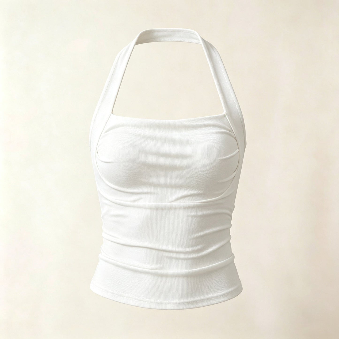 Womens Cold-Shoulder Pleated Backless Yoga Tank Top