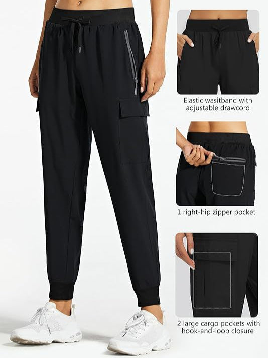 Multi Pocket Drawstring Tactical Cargo Joggers Men Outdoor Hiking Training Casual Pants