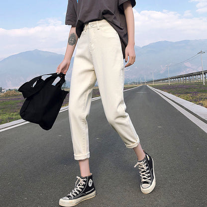 Womens Slim-fit Relaxed-fit Denim Harem Pants