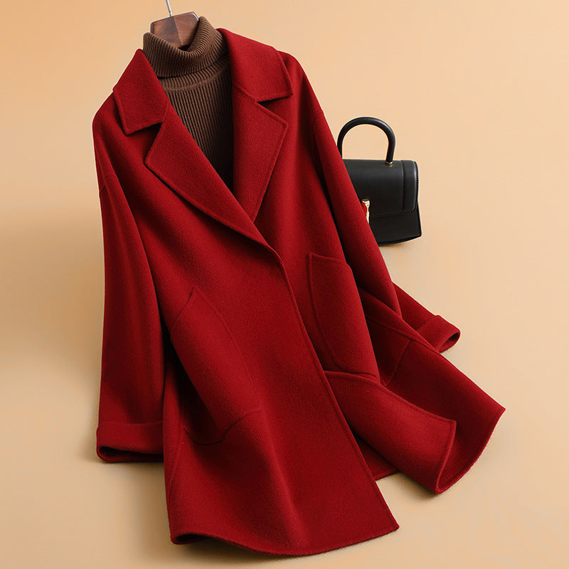New Autumnwinter Mid-length High-end Double-faced Wool Coat For Women