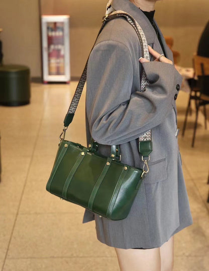 Baidie Leather Women's Bags Cross-Border Customizable New Handbag First Layer Cowhide Large Capacity Shoulder Messenger Tote Bag