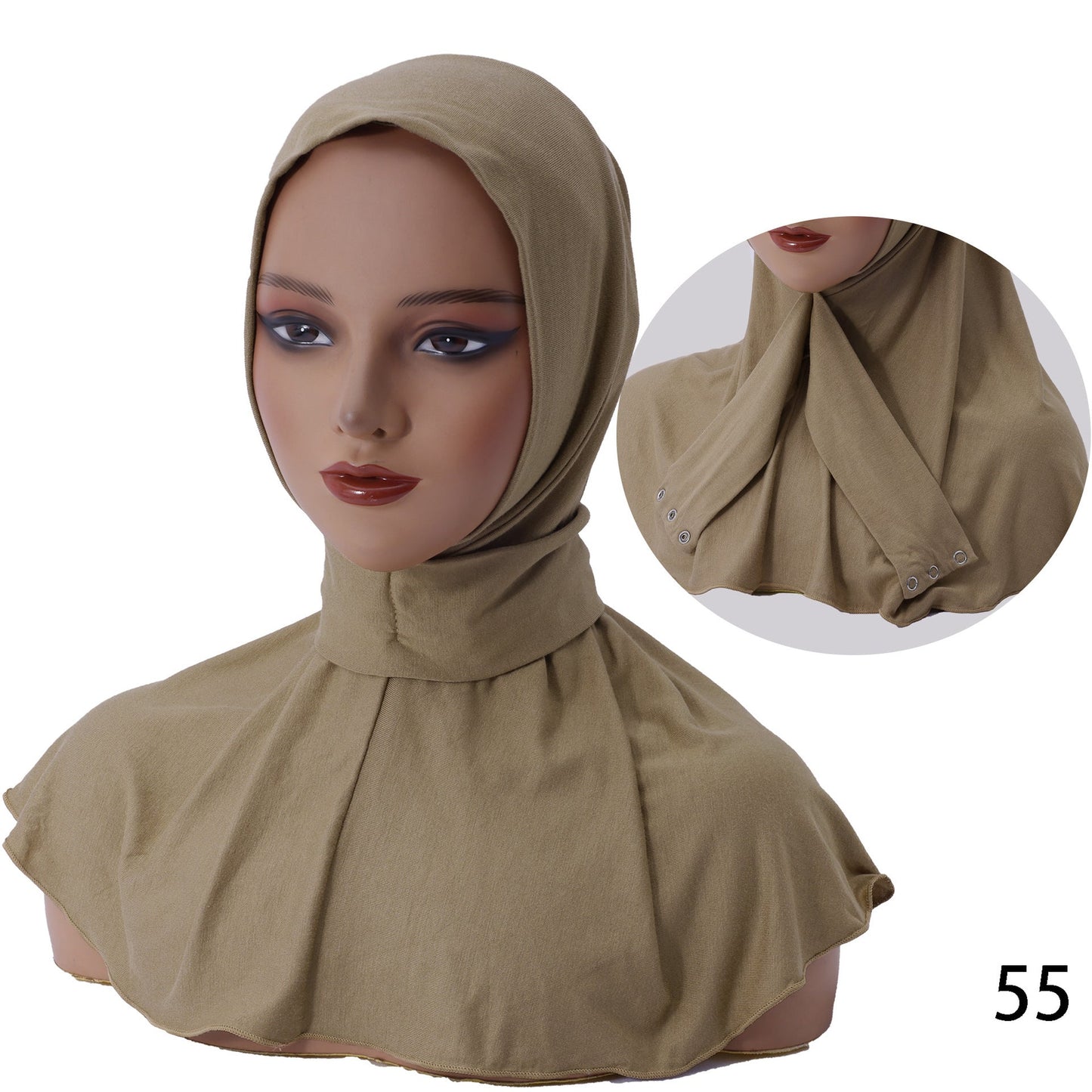 Womens Modal Cotton Headscarf Cap With Three Buttons