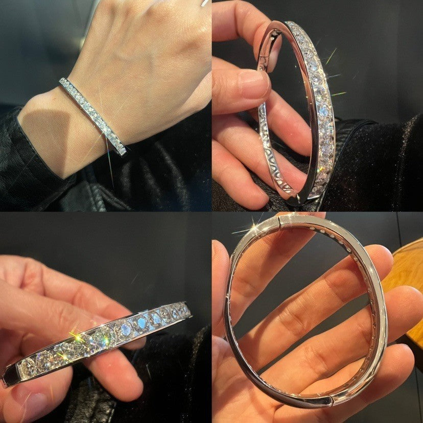 Gold-Plated Silver Diamond Bracelet