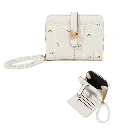Womens Short PU Creative Floral Wallet