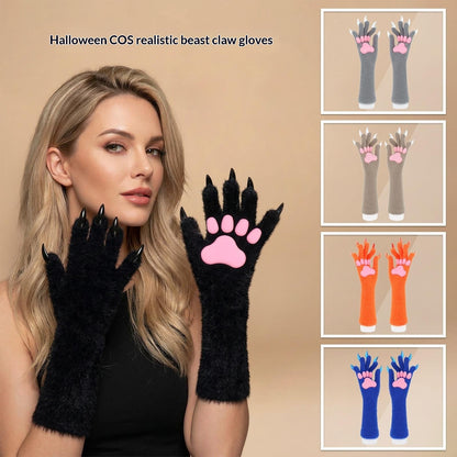 Halloween Silicone Meat Mat Long Gloves