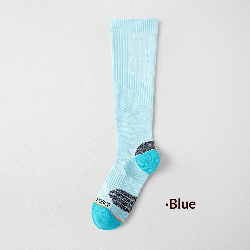 Womens Athletic Calf-length Socks High-top Slimming And Sweat-wicking