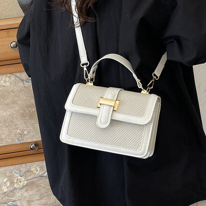 High-end Textured Contrast-color Small Versatile Crossbody Fashionable Petite Tote Bag