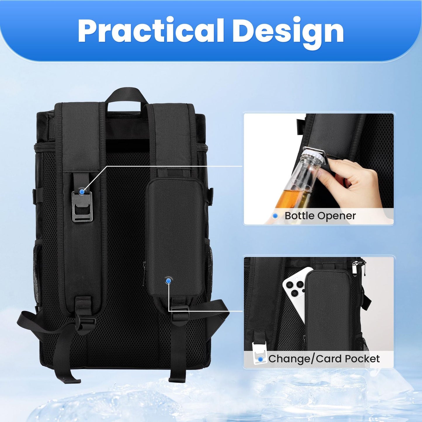 Picnic Backpack Double-Shoulder Insulated Bag Outdoor Cooler Bag