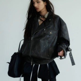 Dark Rock Genderless Futuristic Motorcycle Vintage Jacket