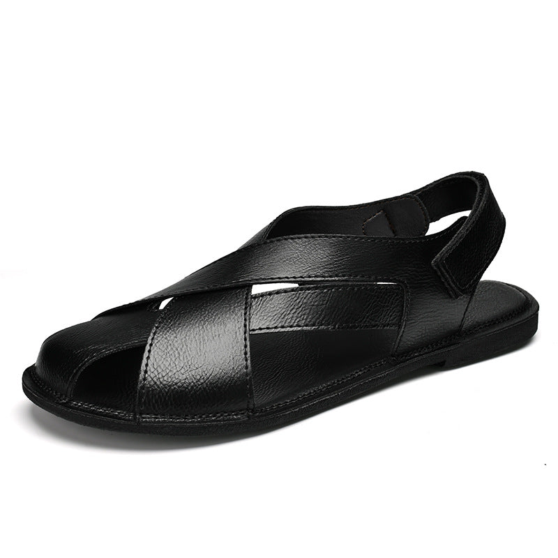 Summer New Style Genuine Leather Casual Beach Non-Slip Dual-Use Sandals