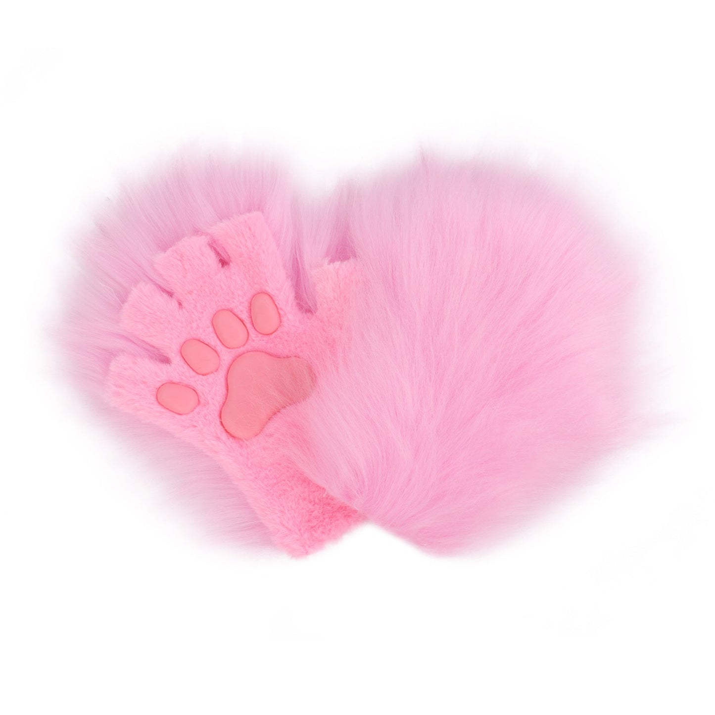Halloween Long-plush Cat-claw Full-finger And Half-finger Gloves