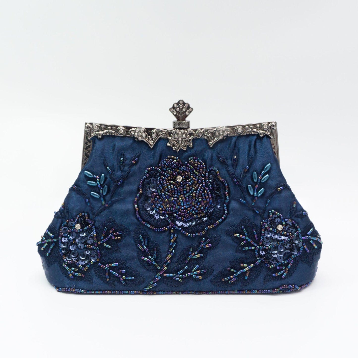 Vintage Handmade Beaded Embroidery Evening Bag For Gowns