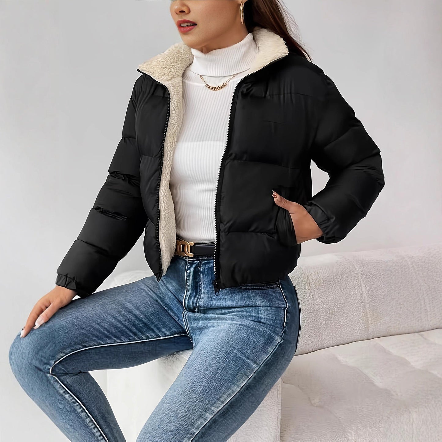 Womens Casual Solid-color Jacket