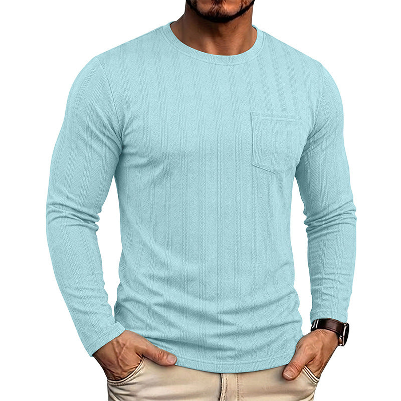 Mens Long-sleeve Crew-neck Jacquard Knit Sweater