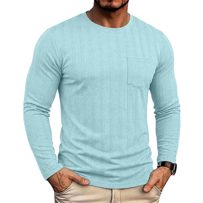 Mens Long-sleeve Crew-neck Jacquard Knit Sweater