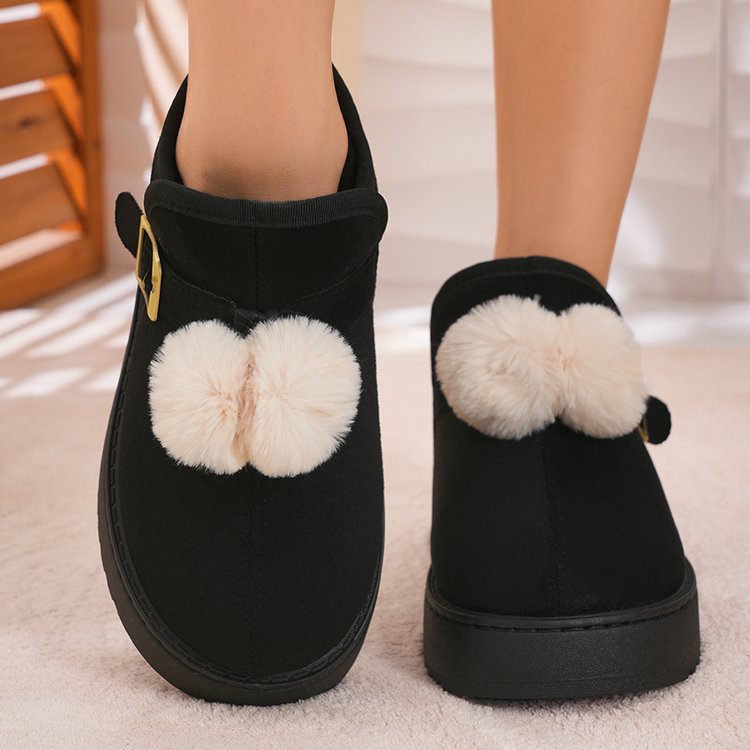 Women's Snow Boots, New 2026 Winter Fleece & Cotton Lined Slip-On Platform Buckle Strap Warm Cotton Boots