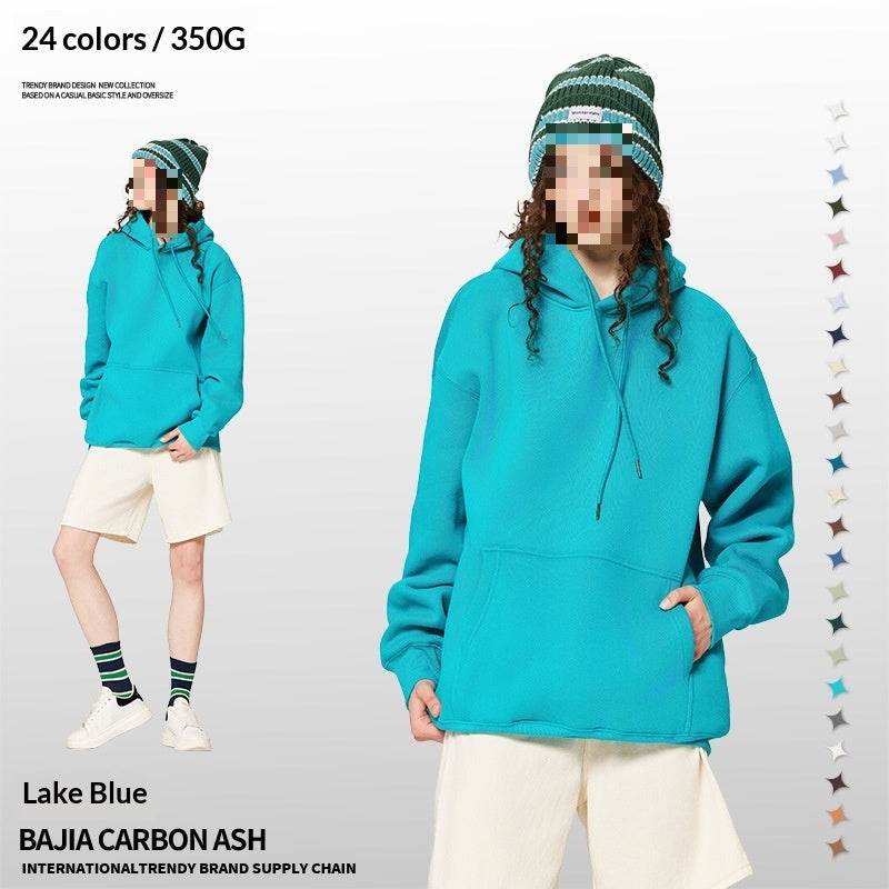 Solid-color Fleece-lined Hoodie For Teens Mens Style
