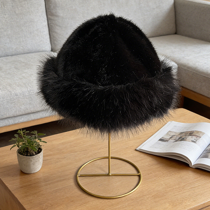Winter And Autumn Plain-color Plush Mongolian Hat With Added Insulation And Thickening For Warmth. Fashionable And Versatile, Suitable For All Occasions. Anti-freezing And Ear-protection Hat