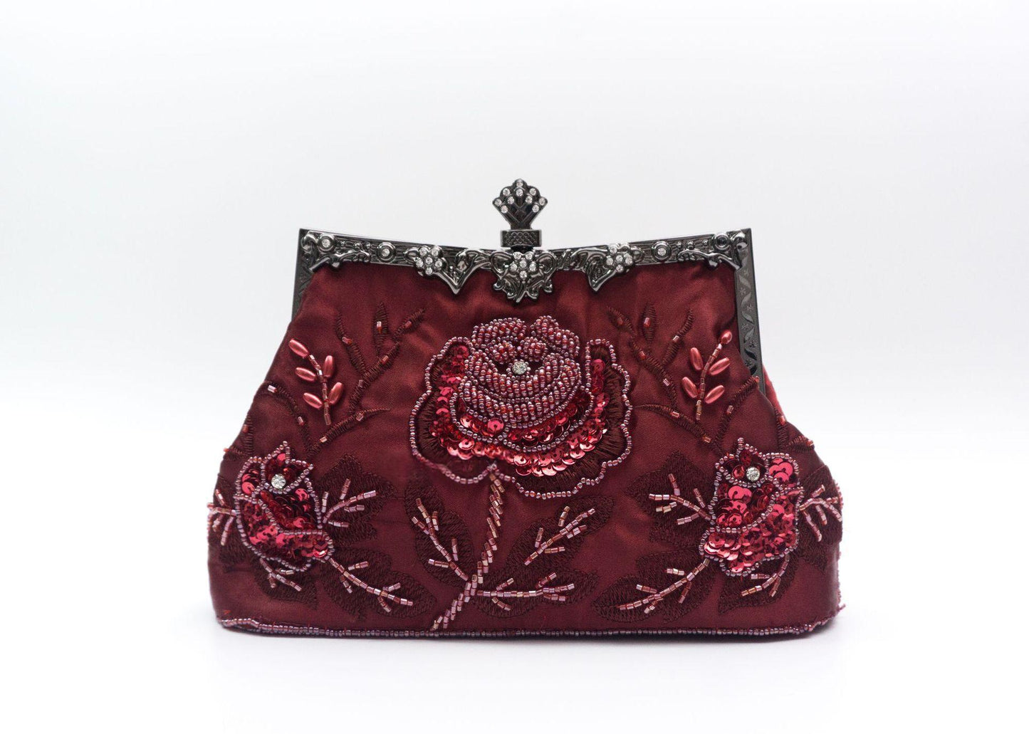 Vintage Handmade Beaded Embroidery Evening Bag For Gowns