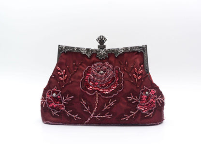 Vintage Handmade Beaded Embroidery Evening Bag For Gowns