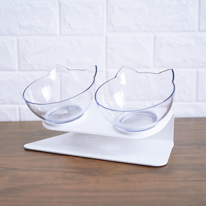 Cat Elevated Feeder Stand With Transparent Bowl