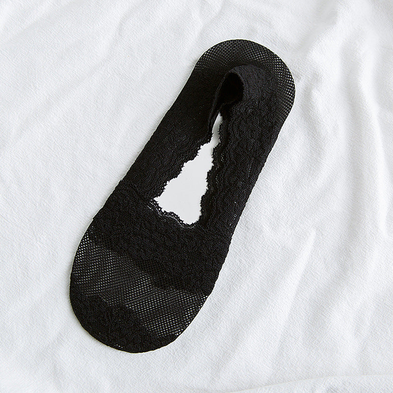 Womens Thin Lace Invisible Sweat-absorbing Socks
