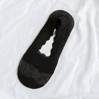 Womens Thin Lace Invisible Sweat-absorbing Socks