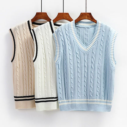 New Preppy-Style Knitted Vest For Women