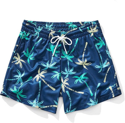 Casual Mens Wide-leg Printed Pinhole Shorts