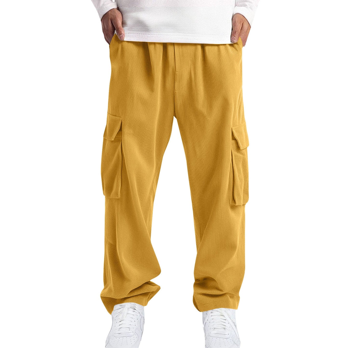 Mens Casual Sporty Corduroy Jogger Work Pants