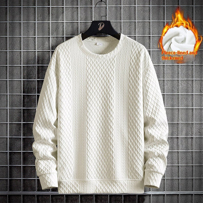 Mens Loose-Fit Casual Crew-Neck Pullover Bottoming Shirt