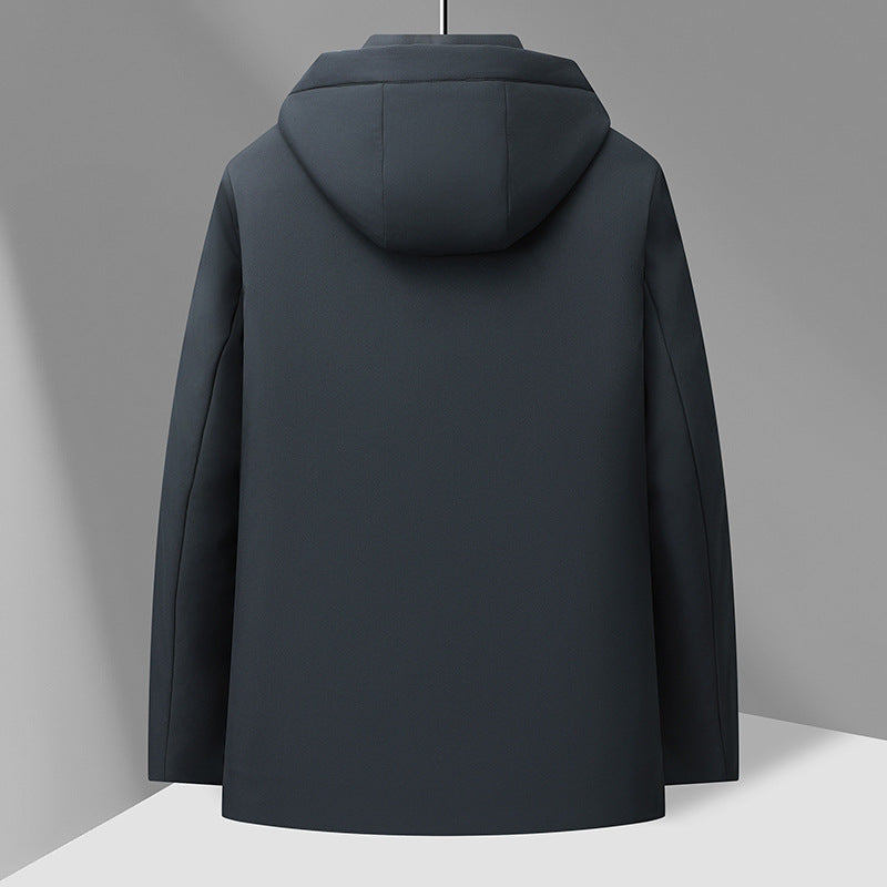 Mens Winter Thickened Hooded Cotton-Padded Coat