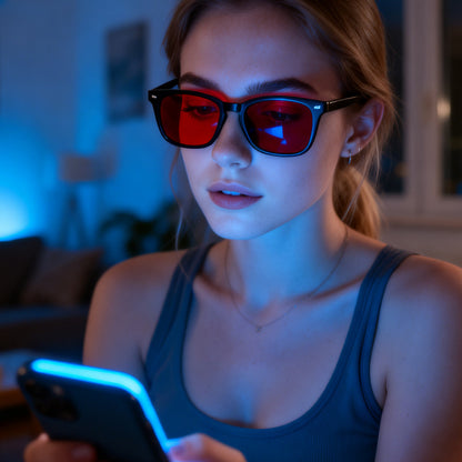 2026 New Style Sleep Glasses Square Frame Sunglasses For Men, Personalized Anti-Blue Light Color-Changing Red Lenses, Outdoor Sun Protection Sunglasses For Men
