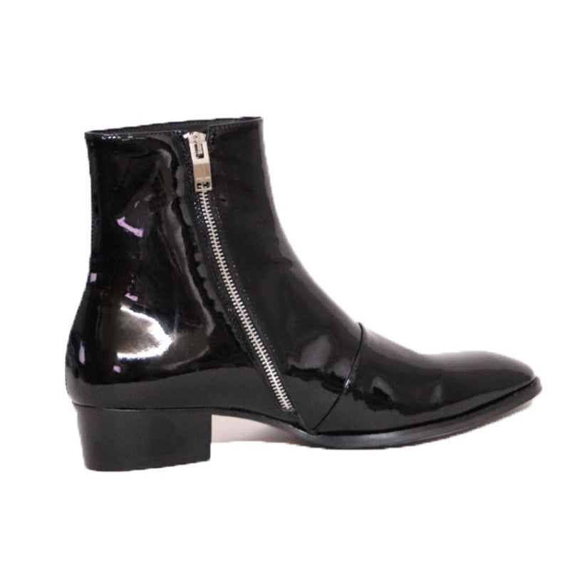 Men's Chelsea Boots Leather Pointed-Toe Dr Martens Style Boots