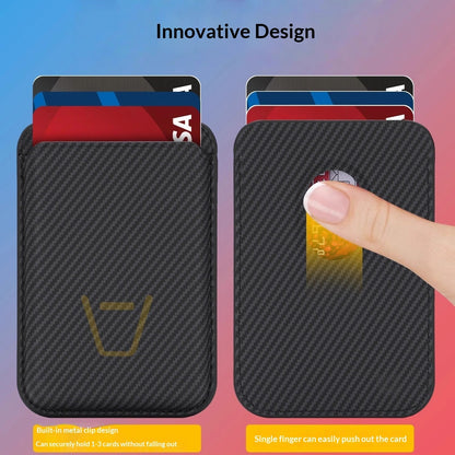 Ultra-thin Magnetic Carbon-fiber-pattern Card Holder