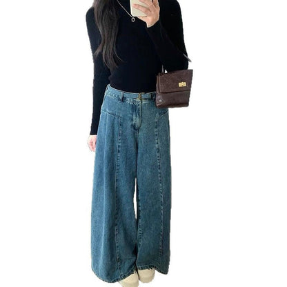 Loose-fit Figure-flattering High-waist Wide-leg Floor-length Pants