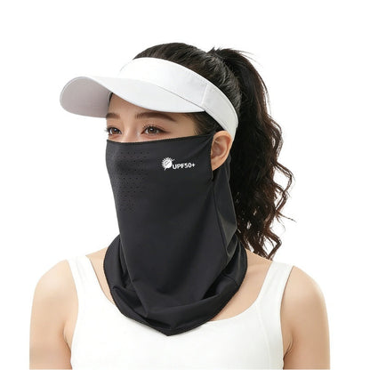Ice Silk Sun-Protective Face Mask For Women Summer Full-Face UV-Proof Outdoor Golf Cycling Neck-Protecting Mask, Sun-Shading Veil