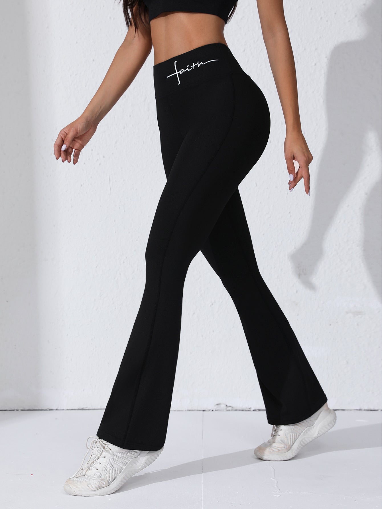Cross-Border Popular Yoga Pants High-Waisted Outdoor Sports Fitness Casual European And American Amazon Flared Hip-Lifting Long Pants For Women