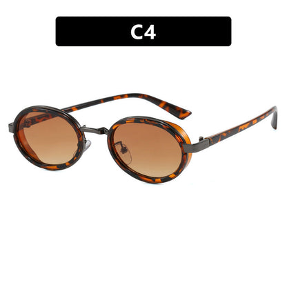 Oval Small-frame Sunglasses Steampunk Metal Sunglasses