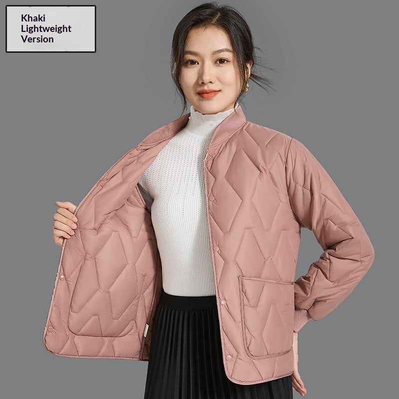 Womens Winter Warm Long-Sleeve Cotton-Lined Loungewear Unisex Cotton-Padded Jacket