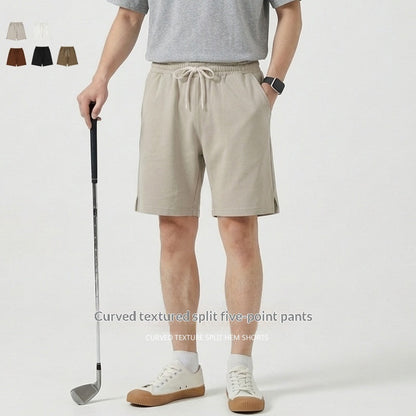 Mens Split-leg Athletic Five-point Shorts