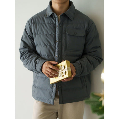 Windproof And Warm Short Puffer Jacket With A Baseball Collar For Men Thickened Outerwear