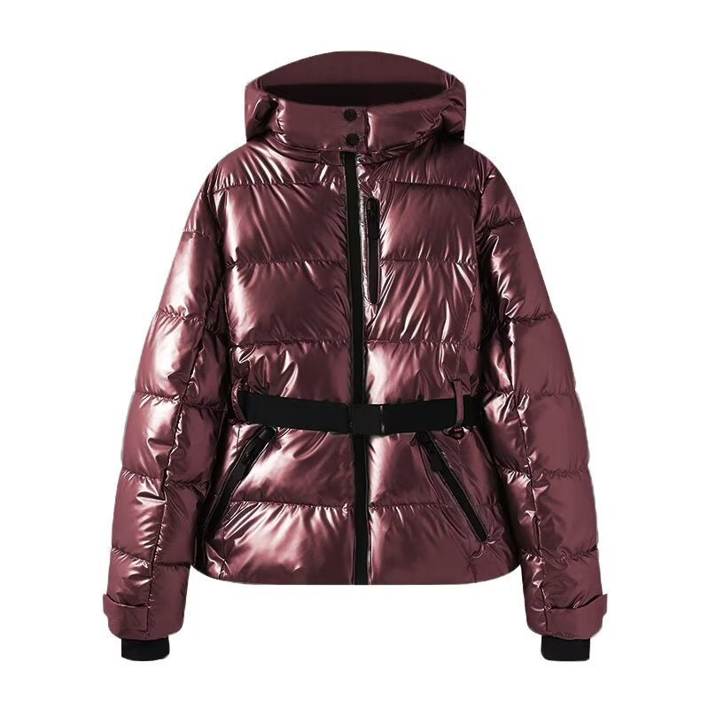 New Multi-color Ski Quilted Hooded Puffer Jacket
