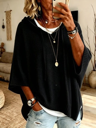 New Knitted Hooded Drawstring Sweater Sweatshirt Knit Outerwear For European And American Women For Amazon Independent Site 2026