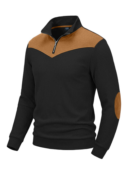 Mens Stand-Neck Hoodie Long-Sleeve Sweatshirt