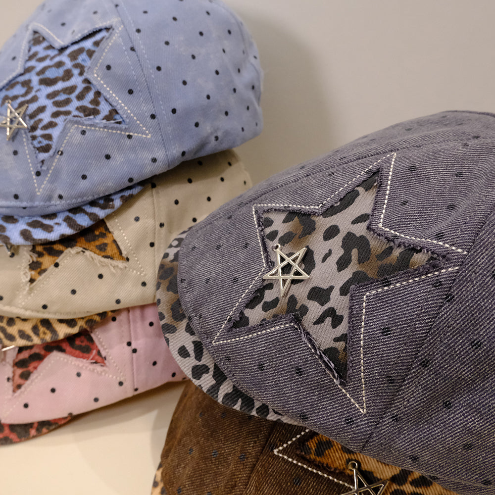 American Retro Leopard Print Polka Dot Star Patchwork Baseball Cap - Trendy, Fashionable, Stylish, And Unique Chick Style Cowboy Hat