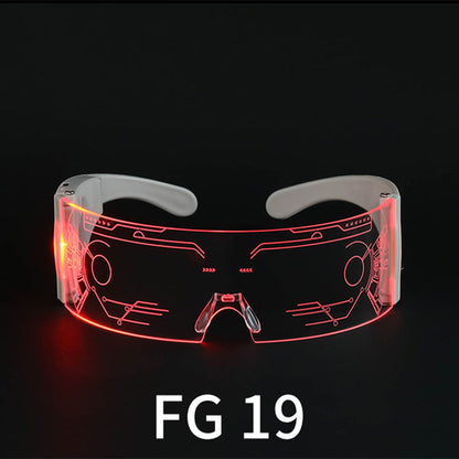 Amazon Led Light Luminous Glasses Trendy Future Technology Sense Douyin Same Style Bar Disco Rechargeable Glasses