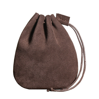 First-layer Cowhide Braided Drawstring Storage Pouch, A Wallet Thats Both Vintage And Stylish