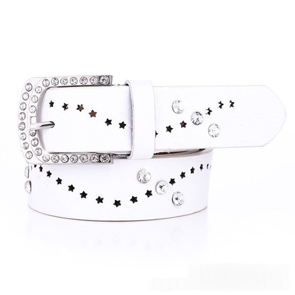 New Womens Belt A Rhinestone-embellished Fashionable Korean-style Hollowed-out Design